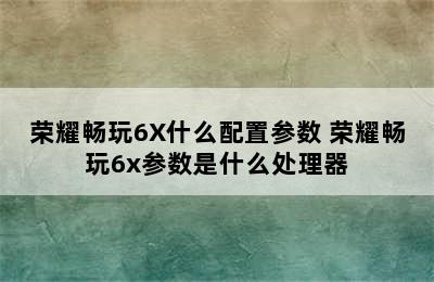 荣耀畅玩6X什么配置参数 荣耀畅玩6x参数是什么处理器